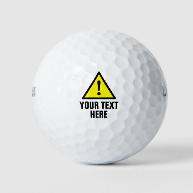 Custom Wilson 500 golf balls with caution sign (Front)