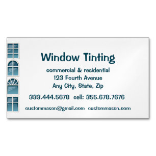 Custom Windows Tinting Maintenance  Magnetic Business Card