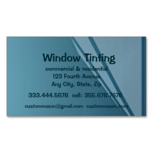 Custom Windows Tinting Maintenance   Magnetic Business Card