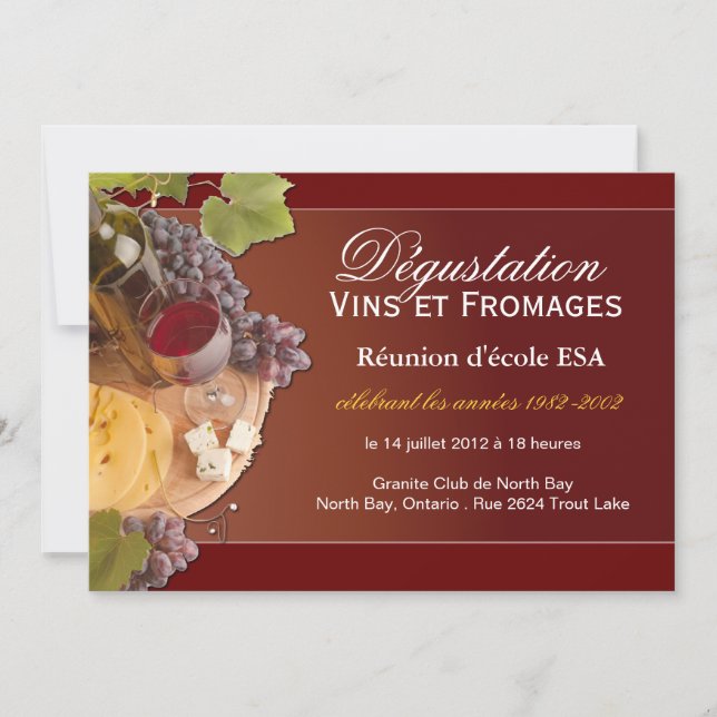 Custom Wine and Cheese Invitation - French (Front)