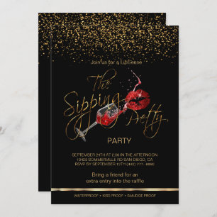 Custom - Wine and  Lips Lipsense Party Invitation