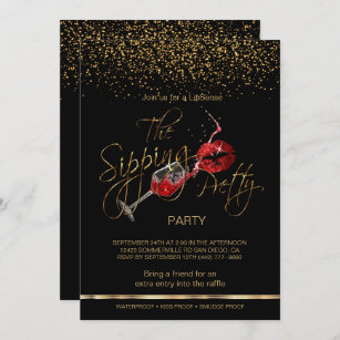 Custom - Wine and  Lips Lipsense Party Invitation