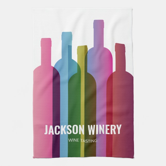 Custom Wine Bottles Modern Style Kitchen Towel (Vertical)