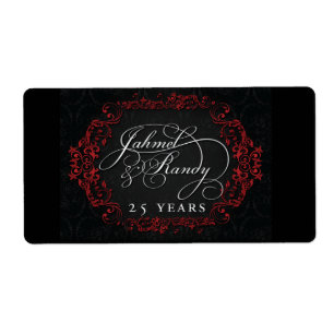 Custom wine labels for 25th anniversary