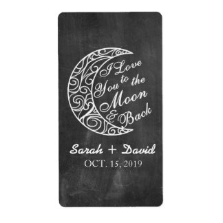 Custom Wine Labels "Love You To The Moon and Back"