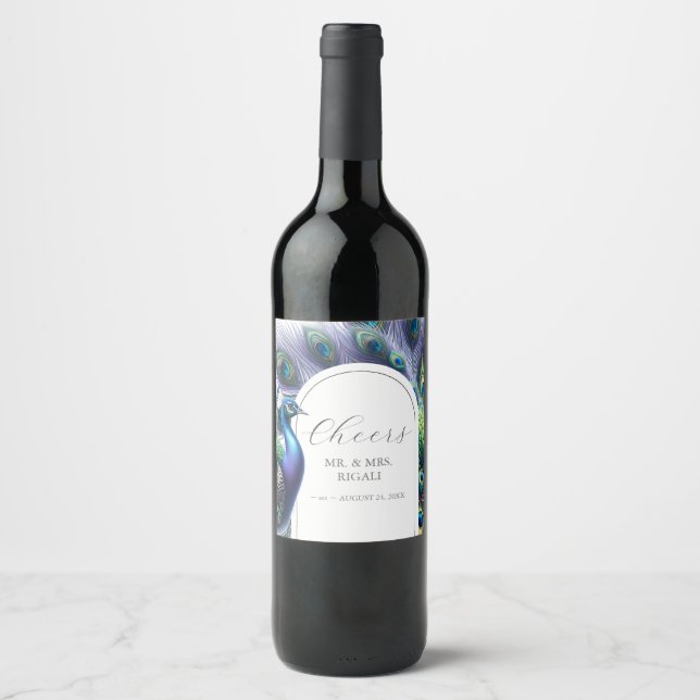 Custom Wine Labels Peacock (Front)