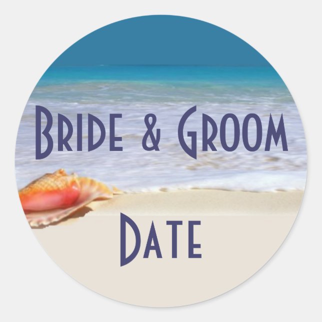 Custom Wine or Beer bottle Beach Wedding Labels (Front)