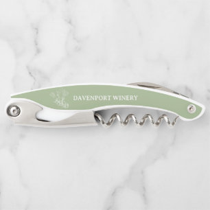 Custom Winery Green Grapes Vine Bar Restaurant Corkscrew