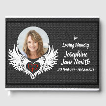 Custom Winged Memorial Funeral Photo Memorial