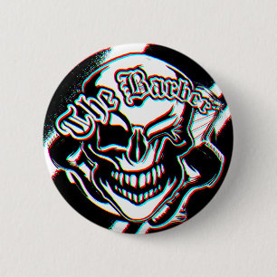 Custom Winking Barber Shop Skull 2 Inch Round Button