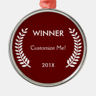 Custom Winner Laurels Metal Ornament