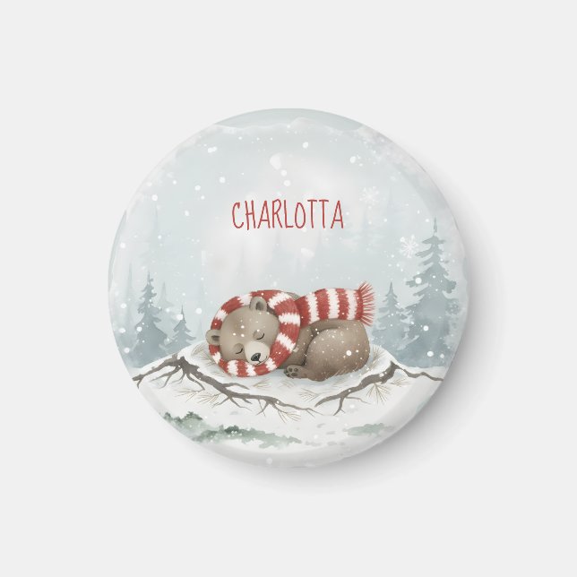 Custom Winter Bear Magnet (Front)