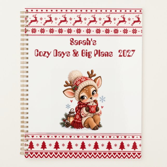 Custom Winter Deer Planner | Add Your Name & Year (Front)