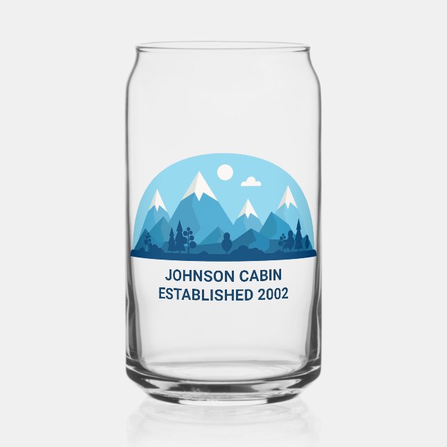 Custom Winter Family Cabine Blue Snowy Mountain (Recto)