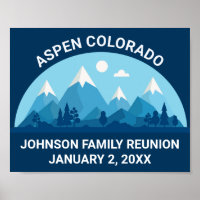 Custom Winter Family Reunion Party Snowy Mountain