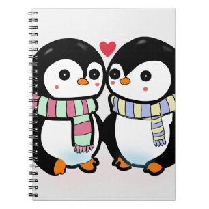 Custom Winter Penguin Love Notebook