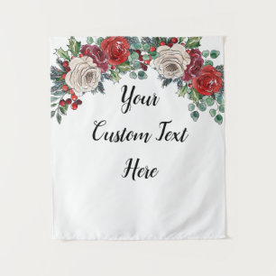 Custom Winter Wedding Christmas Photo Booth Prop Tapestry