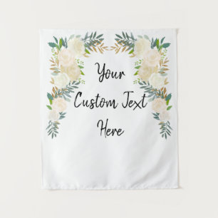 Custom Winter Wedding Greenery Photo Booth Prop Tapestry