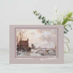 Custom Winter Wonderland Landscape Art Painting Holiday Card