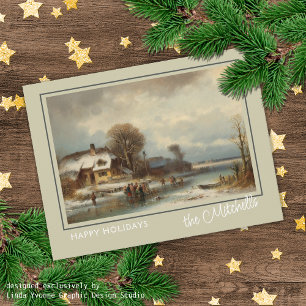 Custom Winter Wonderland Landscape Art Painting Postcard