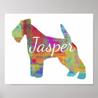 Custom Wire Fox Terrier Wall Art Print