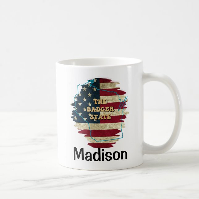 Custom Wisconsin State Coffee Mug (Right)