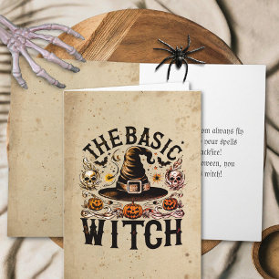 Custom Witch Hat Skull Stars Pumpkins Halloween Card