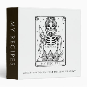 Custom Witchy Tarot Skeleton Funny Recipe Binder