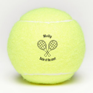 Custom with black and white tennis logo tennis balls