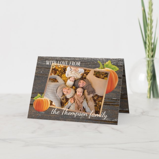 Custom With Love For Thanksgiving Holiday Card (Front)
