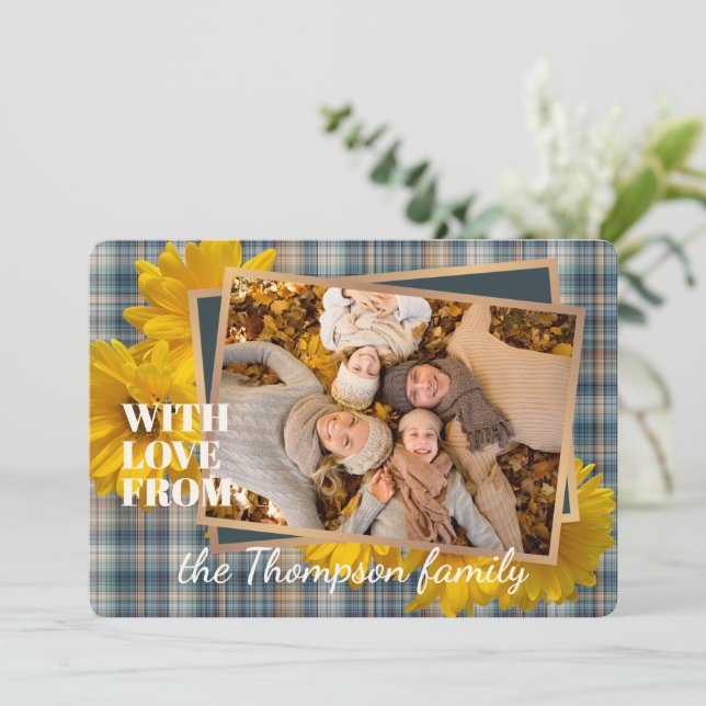 Custom With Love For Thanksgiving Holiday Card (Standing Front)