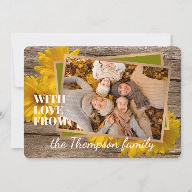 Custom With Love For Thanksgiving Holiday Card (Front)