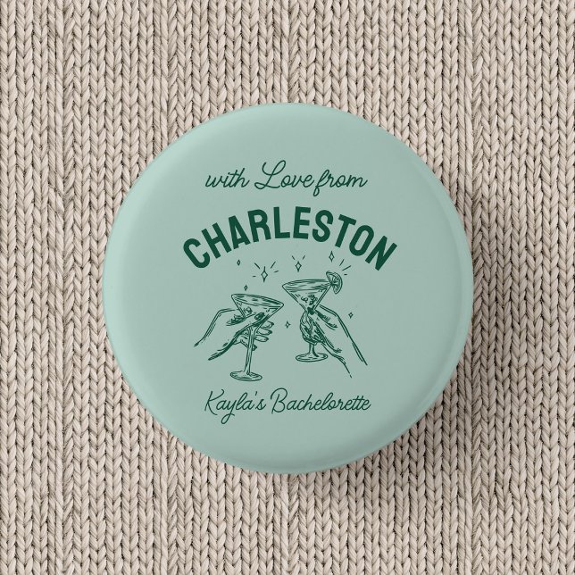 Custom With Love from Destination Bachelorette 1 Inch Round Button (Creator Uploaded)