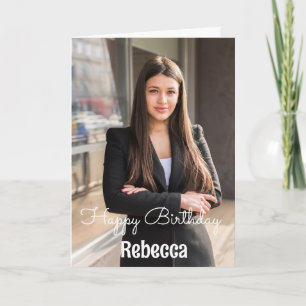 Custom With Photo Name Birthday card