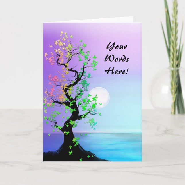 Custom with Your Words Tree of Life Birthday Card (Front)