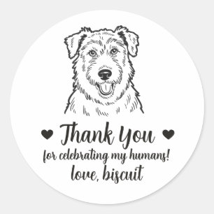 Custom Wolfhound Dog Wedding Favour Stickers
