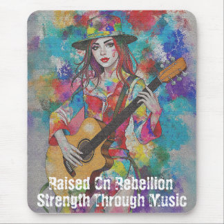 Custom Woman Guitarist Abstract Art Inspirational Mouse Pad