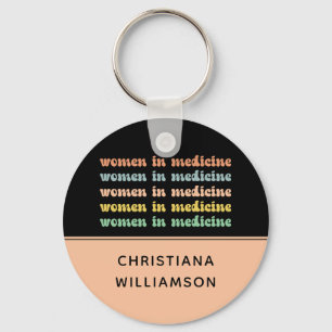 Custom Women in Medicine Retro Future Nurse Keychain