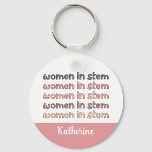 Custom Women in Stem Steminist Gifts Keychain