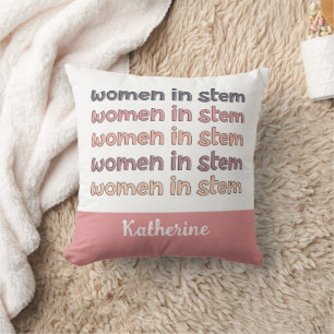 Custom Women in Stem Steminist Gifts Throw Pillow