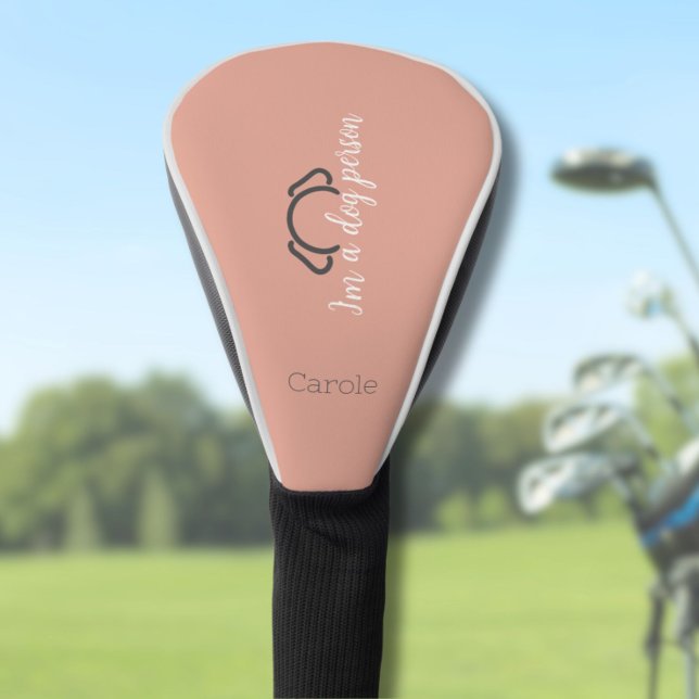 Custom Women Pink Golf Head Cover (Make a statement girls, with this custom "I'm a dog person" club cover from the Golf Collection.)