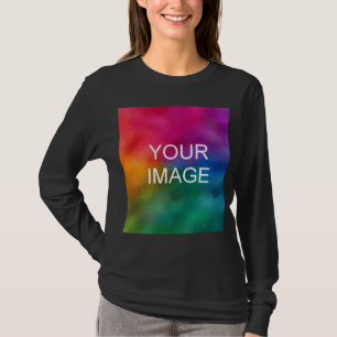 Custom Women's Basic Long Sleeve Black T-Shirt