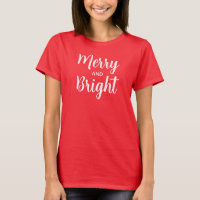 Custom Womens Christmas Red White Merry And Bright