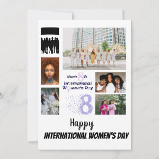 Custom Women's Day 8 Photo Collage   Invitation