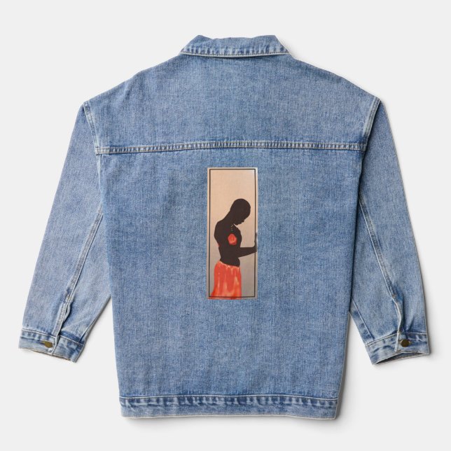 Custom Women's Denim Jacket (Jean Jacket), Denim (Back)