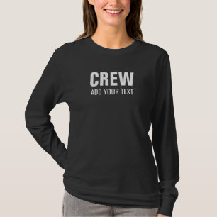 Custom Womens Staff Crew Member Black Long Sleeve T-Shirt