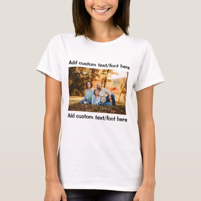 Custom Women's T-Shirt with Photo & Text Design (Front)