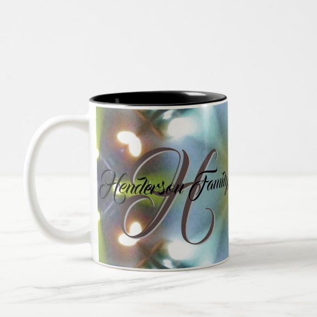 Custom wonderful family gifts Two-Tone coffee mug (Left)