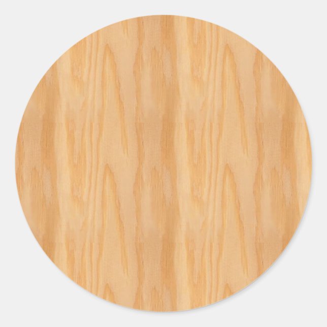 Custom Wood Blank Trendy Elegant Template Classic Round Sticker (Front)