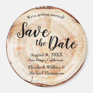 Custom Wood Cut Names Unique Save the date Magnet